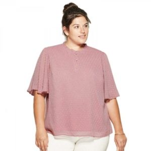 Ava & Viv Flutter Sleeve Blouse